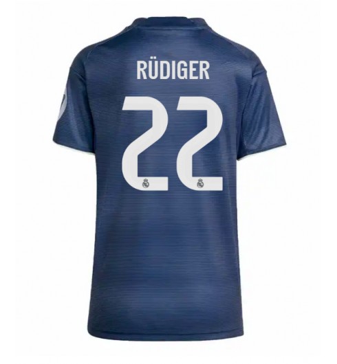 Real Madrid Antonio Rudiger #22 Venkovní Dres pro Dámské 2025-26 Krátký Rukáv Real Madrid Antonio Rudiger #22 Venkovní Dres pro Dámské 2025-26 Krátký Rukáv